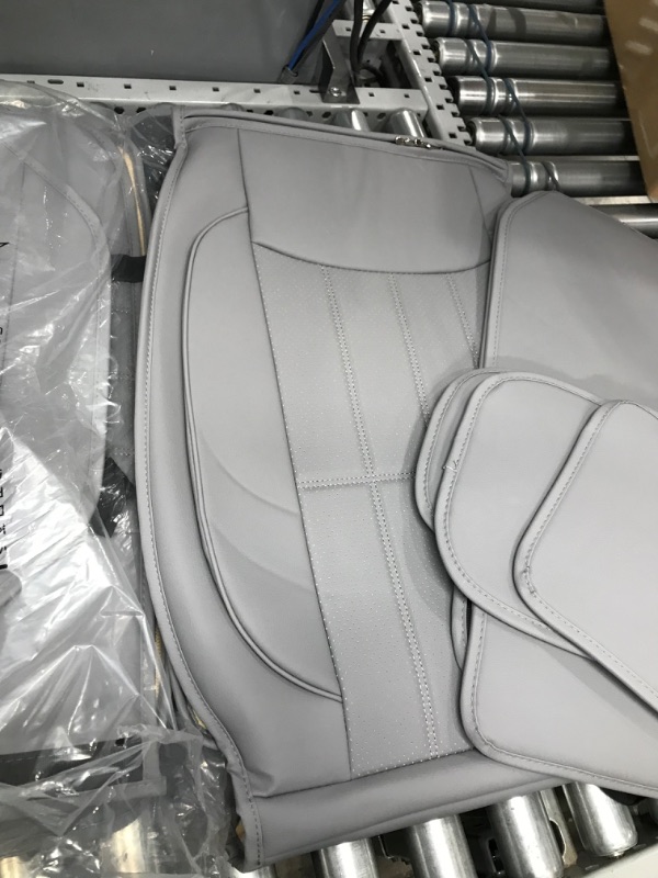 Photo 4 of *BOX PREV OPENED** Leather Car Seat Covers, Leatherette Automotive Vehicle Cover for Cars SUV Pick-up Truck, Universal, Waterproof, Full Set, Gray 