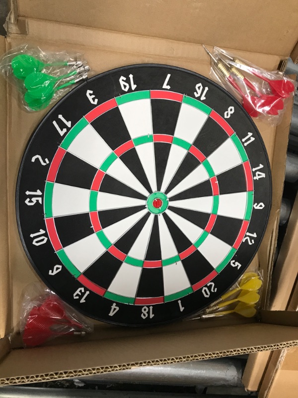 Photo 3 of Double Sided Dart Board-13.5” Magnetic Dart Board/Steel Tip Dartboard