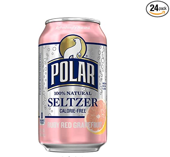 Photo 1 of *EXP May 9 2023* Polar Seltzer Water Ruby Red Grapefruit, 12 fl oz cans, 24 pack
