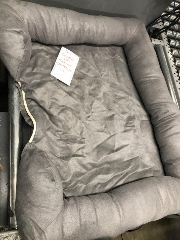 Photo 2 of *Cover Only/Missing Mattress* Friends Forever Orthopedic Dog Bed Lounge Sofa Removable Cover 100% Suede Mattress Pewter Grey Large (28"x36"x9")