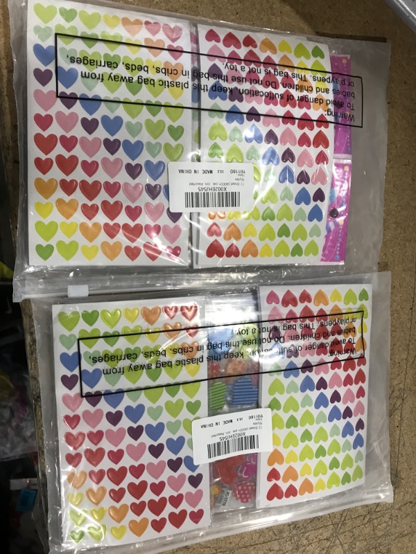 Photo 2 of 72 Sheet (4000+ pieces) Heart Stickers Love Stickers Colorful Decorative Heart for Party Favors Gifts Weddings Anniversaries Decoration, Assorted Styles (2 PACKS)