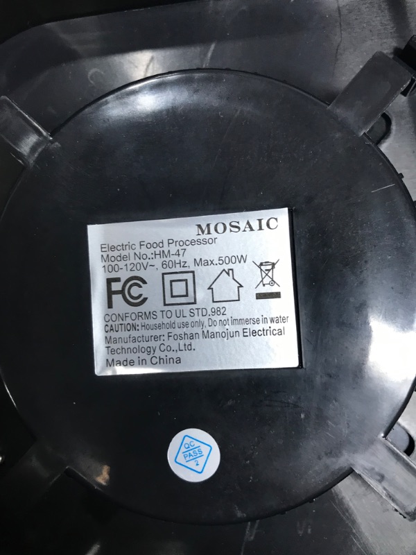 Photo 4 of *MISSING PIECES DOES NOT TURN ON PARTS ONLY* Electric Food Processor, MOSAIC 5 Function Electric Chopper for Chopping, Slicing, Puree, Kneading, Egg White, Vegetable Meat Chopper Slicer with Big Food Chute