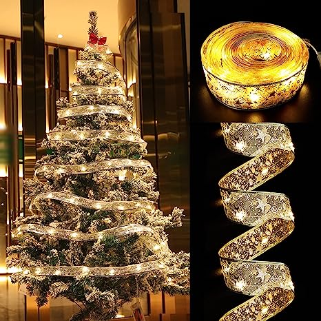 Photo 1 of 3   33ft ribbon light gold