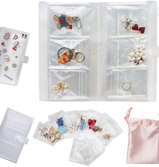 Photo 1 of 2 pack
Jewelry Organizer Travel - Multi-purpose Jewelry Storage Book 84 Grids with 50pcs Small Ziplock Jewelry Bags, Large Capacity Earring Organizer, Clear Ring Display Case, Antioxidant Necklace Holder