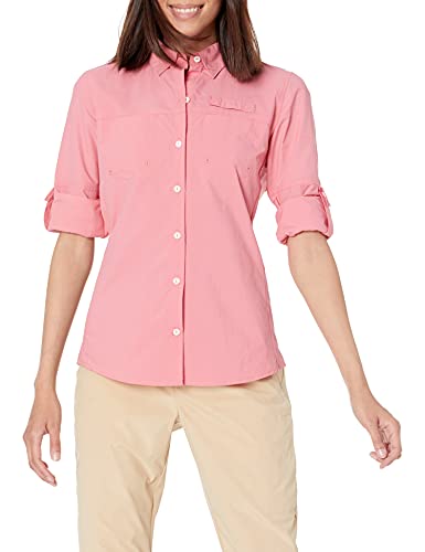 Photo 1 of Amazon Essentials Women's Long-Sleeve Classic-Fit Outdoor Shirt with Chest Pockets, Pink, Medium
