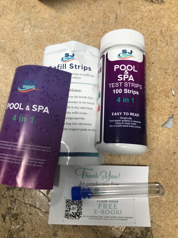 Photo 2 of 
4 in 1 Pool & Spa Test Strips | Accurate Water Quality Spa Testing Kit Hot Tub Test Strips Detects pH, Bromine, Alkalinity Cyanuric Acid (100 Strips)