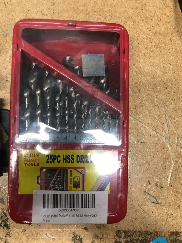 Photo 2 of **ALL BITS INCLUDED**
Jon Bhandari Tools 25pc Premium Straight Shank Jobber HSS Drill Bit Set Heavy Duty, High Speed Steel
