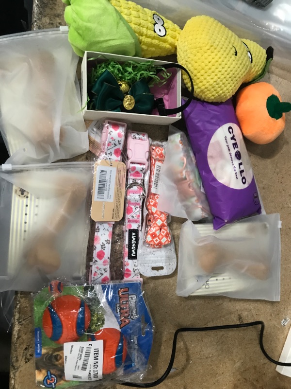 Photo 1 of 13 item medium/large dog pack: dog collars, chew toys/ bones, and balls