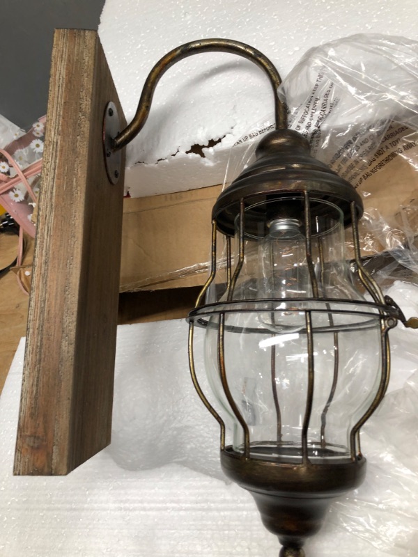 Photo 2 of **UNABLE TO TEST**
Deco 79 Metal Battery Operated Accent Lamp with Included Fixed LED Light, 5" x 11" x 17", Brown