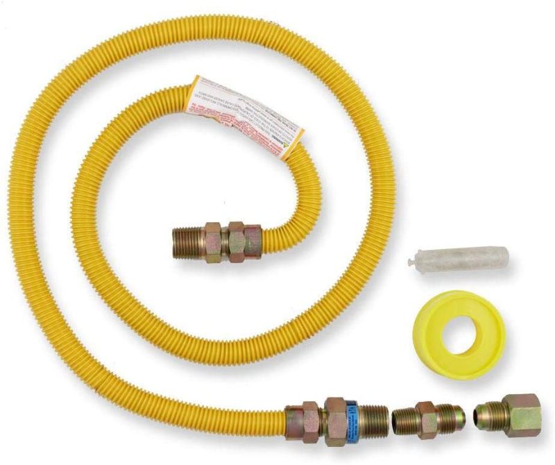 Photo 1 of 
Everbilt 1/2 in OD x 60 in L Gas Dryer Connector Kit Rated up to 53,200 BTUs 1004061233
