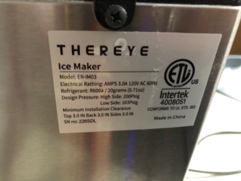 Photo 5 of ***MISSING PARTS - UNTESTED - SEE NOTES***
Thereye Countertop Nugget Ice Maker, ER-IM03