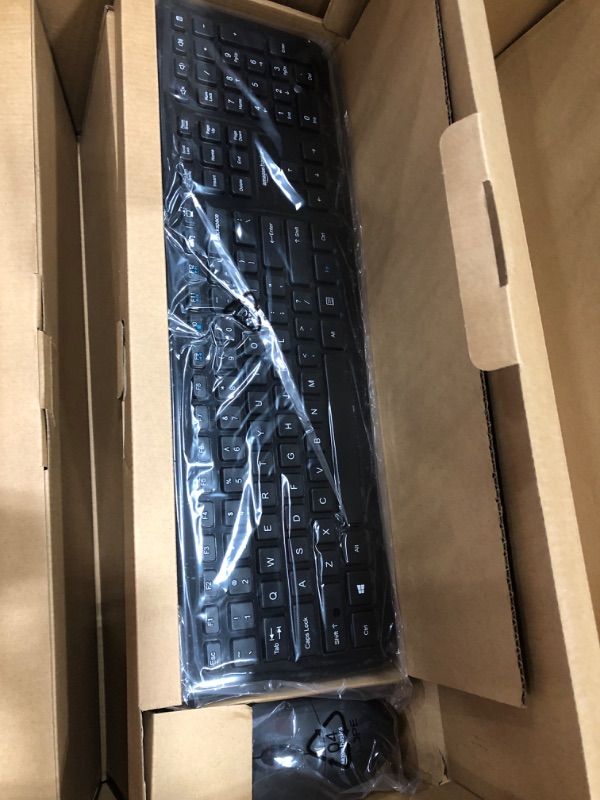 Photo 1 of Amazon Basics USB Wired Computer Keyboard (QWERTY) and Mouse Bundle Pack, black
