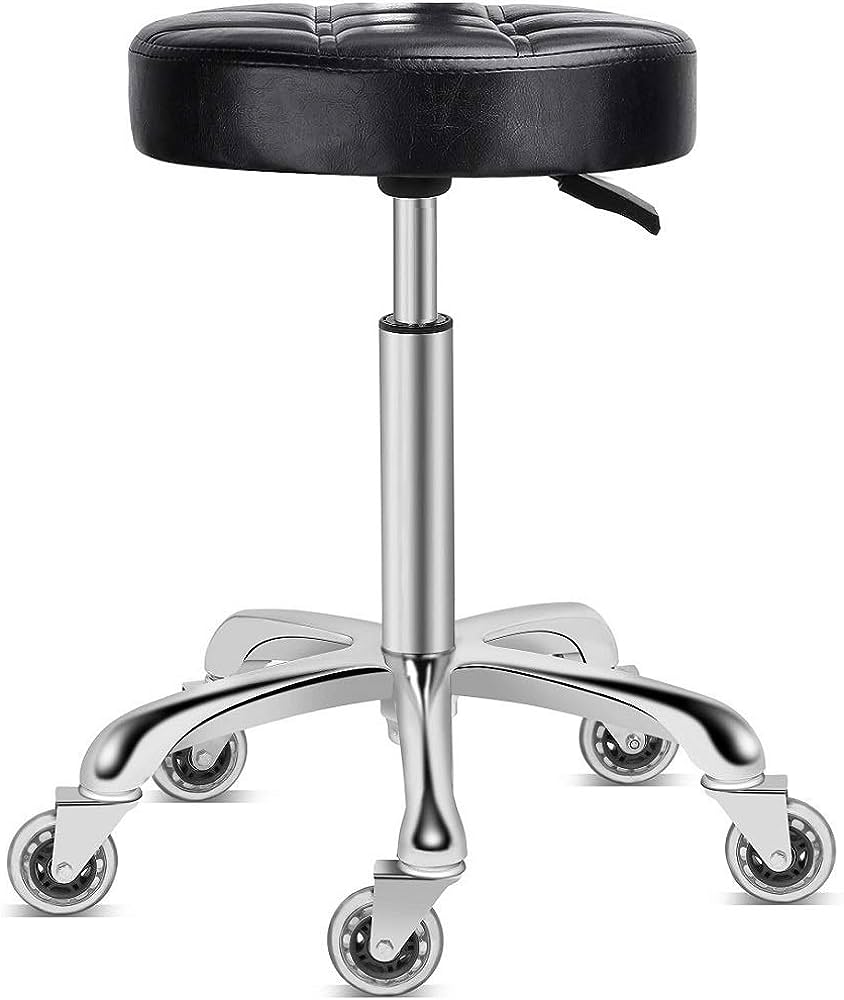 Photo 1 of KARRIE Swivel Stool Chair Adjustable Height,Heavy Duty Hydraulic Rolling Metal Stool for Kitchen,Salon,Bar,Office,Massage