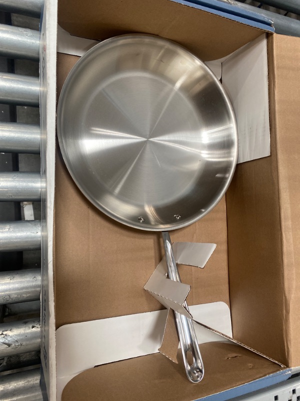 Photo 2 of All-Clad D3 Stainless Cookware, 12-Inch Fry Pan With Lid, Tri-Ply Stainless Steel, Professional Grade, Silver