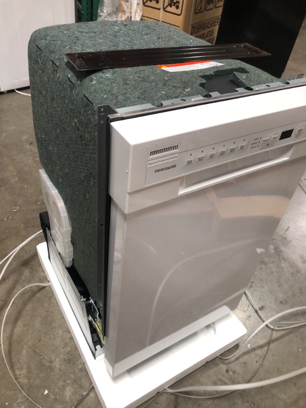 Photo 1 of ***BOX IN BAD CONDITION BUT DISHWASHER IN GREAT CONDITION** Frigidaire 18 in. ADA Compact Front Control Dishwasher in White with Dual Spray Arms, 52 dBA, 
