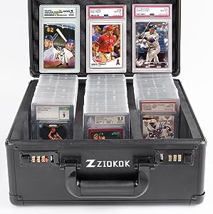 Photo 1 of 2023 NEW Graded Card Storage Box with Coded Lock, 120 BGS SGC PSA Graded Card Storage Box Sports Card Slab Case Waterproof Display Trading Card Case,Easy to Carry