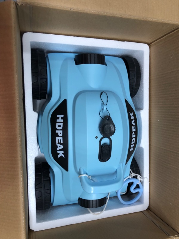 Photo 2 of Cordless Robotic Pool Cleaner, HDPEAK Pool Vacuum Lasts 110 Mins, Auto-Parking, Rechargeable, Automatic Cordless Pool Vacuum Ideal for Above/In-Ground Pools Up to 50 feet, Blue
