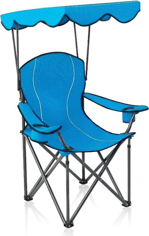 Photo 1 of 
ALPHA CAMP Camp Chairs with Shade Canopy Chair Folding Camping Recliner Support 350 LBS
Color:Cyan Blue