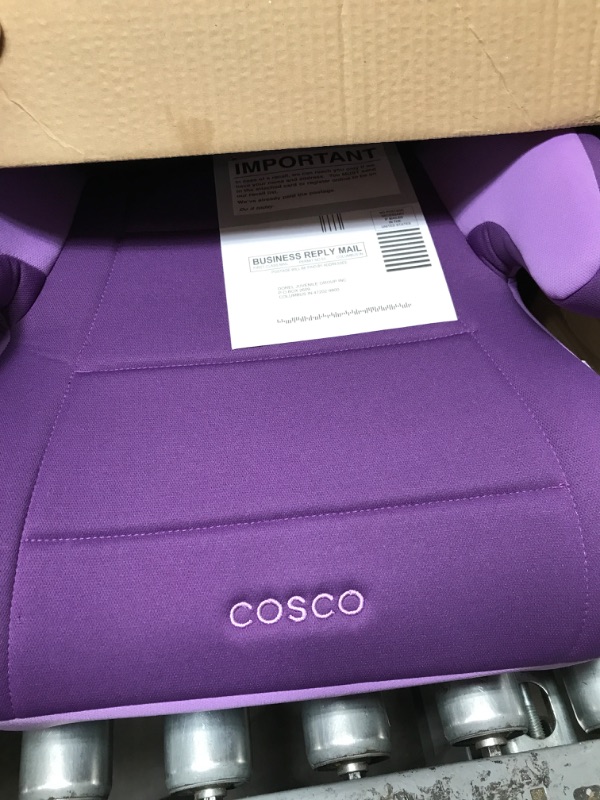 Photo 2 of Cosco Topside Booster Car Seat - Easy to Move, Lightweight Design (Grape), 1 Count (Pack of 1)