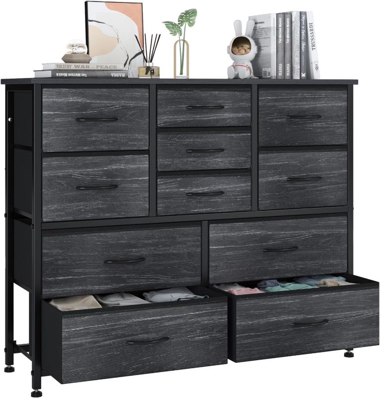 Photo 1 of 
Finnhomy 11 Drawers Dresser for Bedroom, Wide Dressers & Chests of Drawers with Wood Top, Fabric Storage Dresser TV Stand for Bedroom/Living...
Color:Black