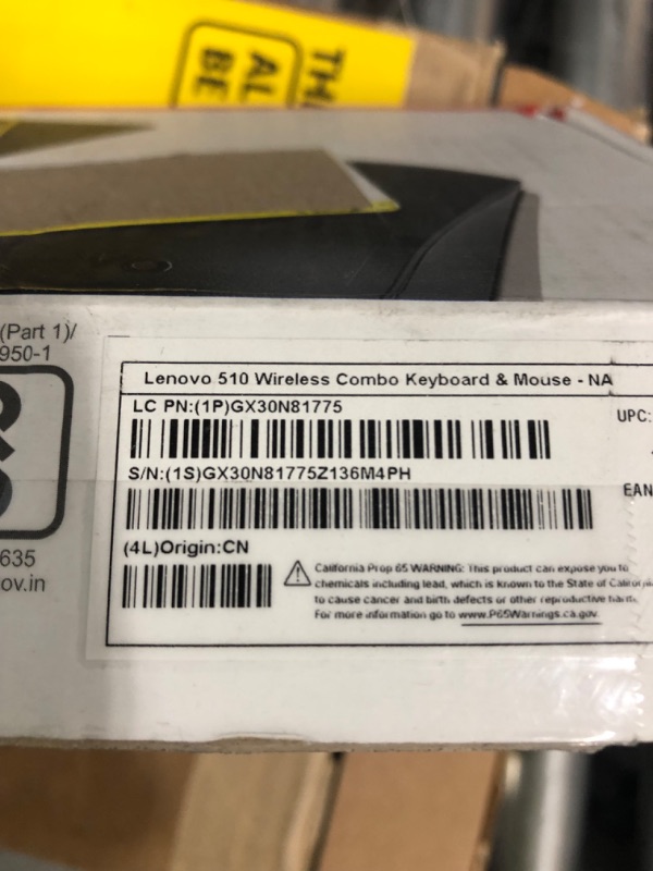 Photo 3 of Lenovo 510 Wireless Keyboard & Mouse Combo, 2.4 GHz Nano USB Receiver, Full Size, Island Key Design, Left or Right Hand, 1200 DPI Optical Mouse, GX30N81775, Black