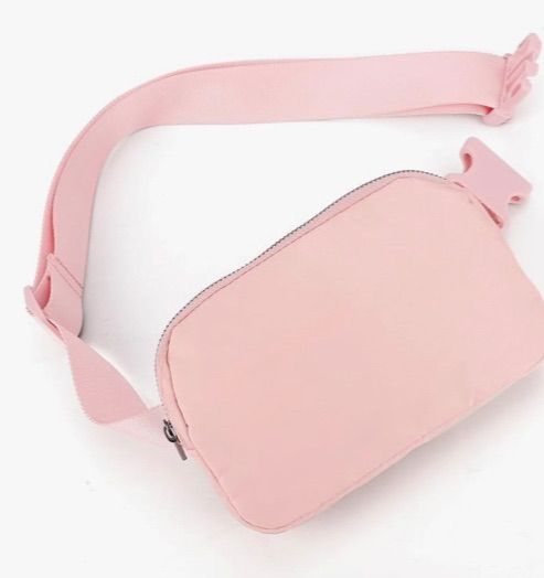 Photo 1 of  Mini Pink Fanny Pack Crossbody Bags for Women and Men, Belt Bag with Adjustable Strap for Traveling Running Hiking Cycling.
