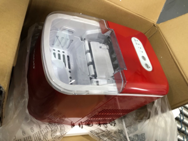 Photo 2 of (PARTS ONLY)Igloo Electric Countertop Ice Maker Machine - Automatic and Portable - 26 Pounds in 24 Hours - Ice Cube Maker - Ice Scoop and Basket - Ideal for Iced Coffee and Cocktails - Red Red Ice Maker