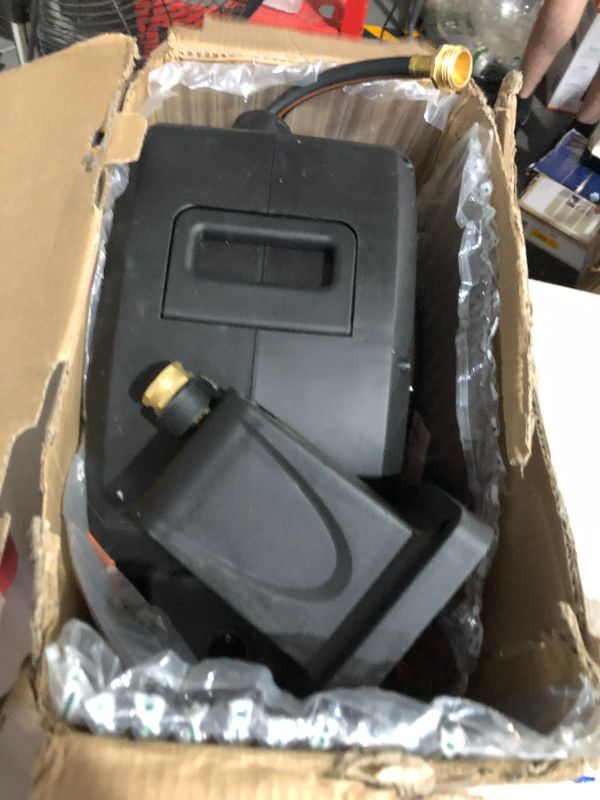 Photo 3 of **MISSING HARDWARE AND POSSIBLY OTHER PARTS** Ayleid Retractable Garden Hose Reel,3/5 in x 65 ft Wall Mounted with 9- Function Sprayer Nozzle, 65FT B-black