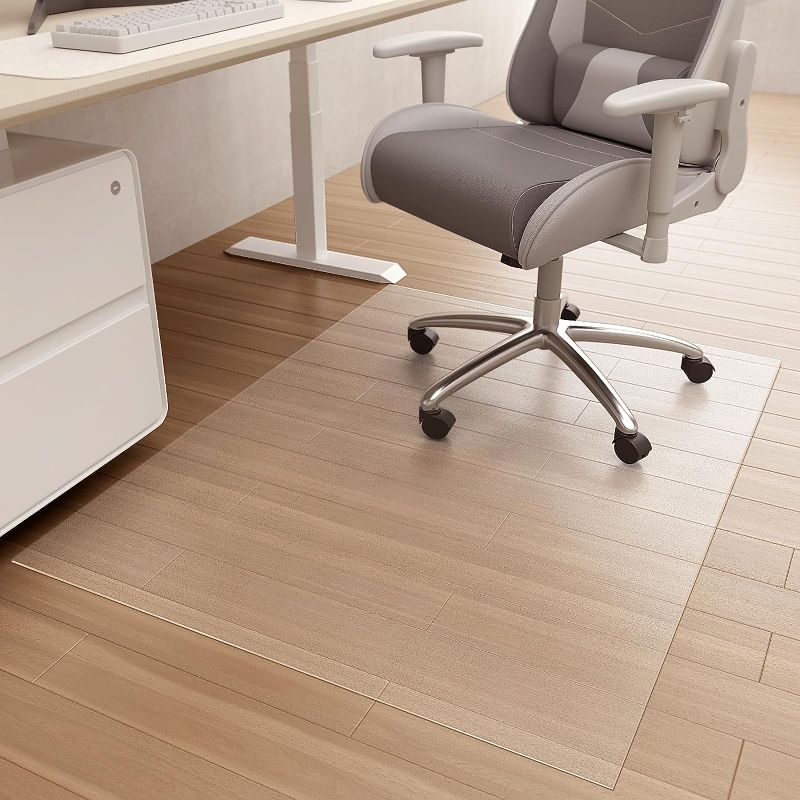 Photo 1 of HappyTrends Office Chair Mat for Carpet-36 x48 Transparent Computer Desk Chair Mat for Carpeted Hard Wood/Tile Floor,Anti-Slip Home Office Chair Floor Mats for Work,Home and Gaming
