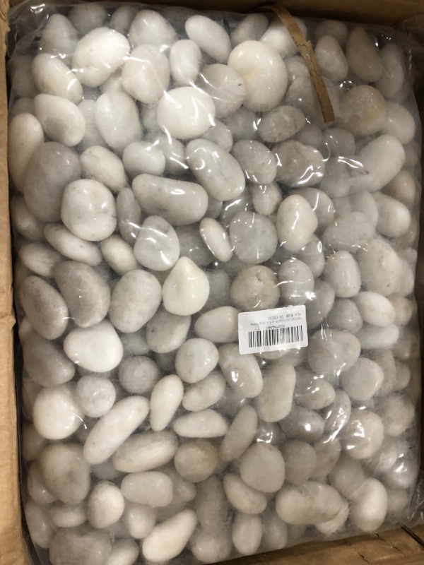 Photo 2 of FANTIAN 40LB Polished White River Rocks for Outdoor Landscaping - 1.2-2 Inch Decorative White Pebbles for Plants, Vase, Terrarium, White Stones for Planter, Garden Rocks and Yard Paver Rocks 40.0 Pounds Medium