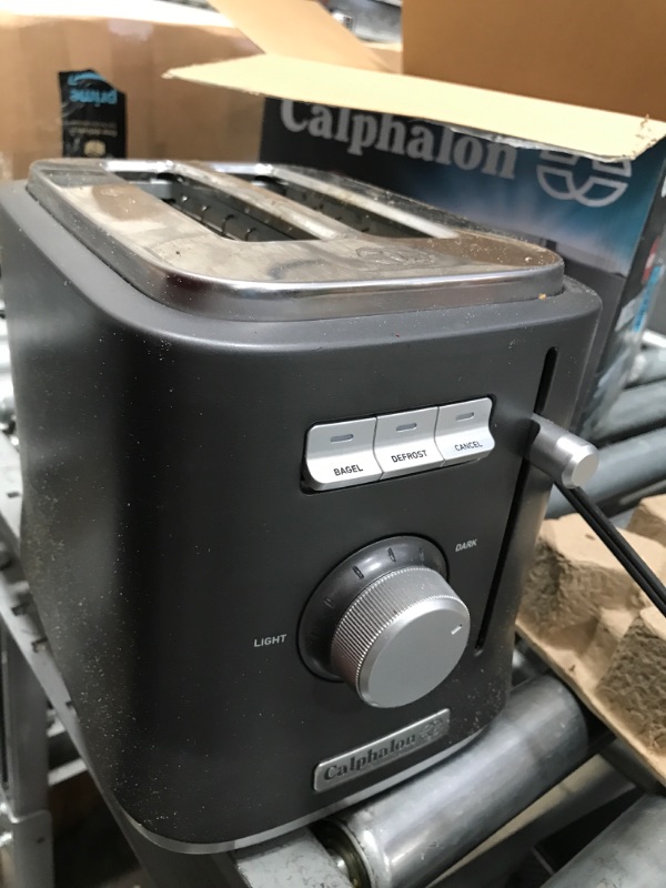 Photo 4 of **USED**
Calphalon 2-Slice Toaster, Precision Control with 6 Shade Settings and Extra Wide Slots, Stainless Steel