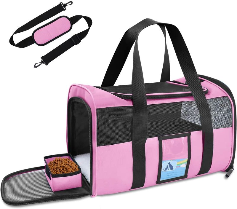 Photo 1 of 
Refrze Large Pet Carrier Dog Carrier, Cat Carrier for 2 Cats Large Cats, Dog Carrier for Medium Dogs, Soft Pet Carrier for Cats Dogs of 25 Lbs, Pink
Size:Large
Color:Pink