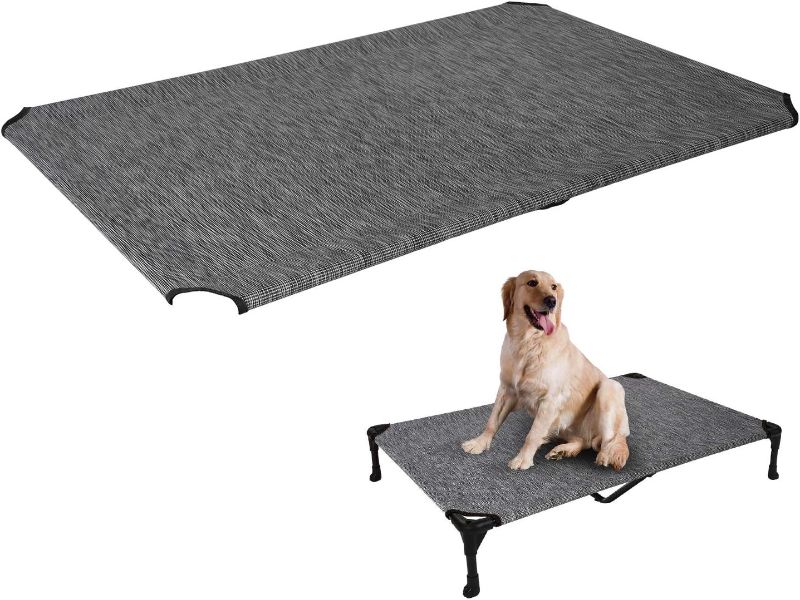Photo 1 of 
Veehoo Cooling Elevated Dog Bed Replacement Cover, Washable & Breathable Pet Cot Bed Matt Black Silver