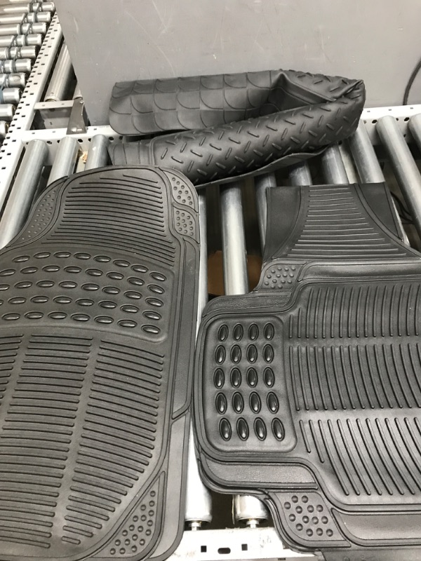 Photo 1 of BDK Proliner All Weather Rubber Auto Floor Mats and Trunk Cargo Liner - Front & Rear Heavy Duty Set Fit for Car SUV Van and Truck, Black, 4 Pieces (Trim to Fit)