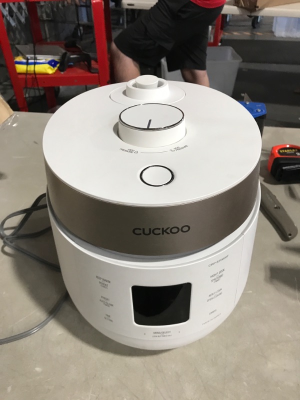 Photo 2 of * tested * item powers on * unable to test further *
CUCKOO CRP-ST0609F | 6-Cup (Uncooked) Twin Pressure Rice Cooker & Warmer | 12 Menu Options: High/Non-Pressure Steam & More