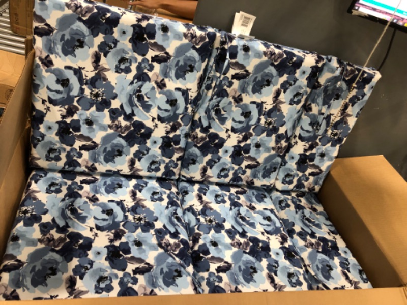 Photo 2 of 2 PACK: Arden Selections Outdoor Chair Cushion 20 x 21, Blue Garden Floral 21 x 20 Cartridge Style Blue Garden Floral