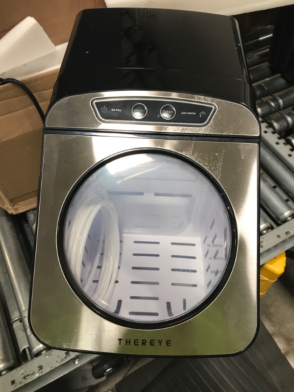 Photo 3 of (USED AND FOR PARTS ONLY) Thereye Countertop Nugget Ice Maker, Pebble Ice Maker Machine, 30lbs Per Day, 2 Ways Water Refill, 3Qt Water Reservoir & Self-Cleaning, Stainless Steel Finish Ice Machine for Home Office Party
