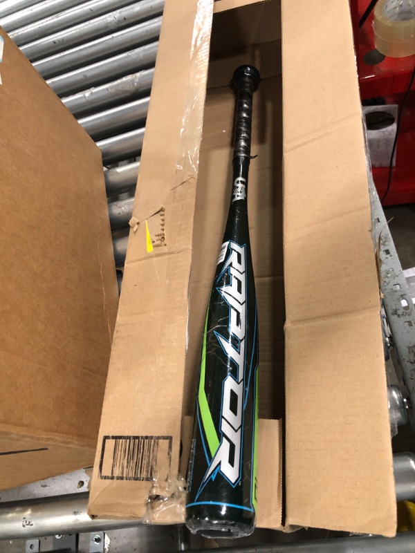 Photo 2 of ***DAMAGED - GRIP IS BEGINNING TO COME OFF - SEE PICTURES***
Rawlings Raptor USA Baseball Bat | -10 | 1 Pc. Aluminum | 2 1/4 Barrel Dark Green 27 inch