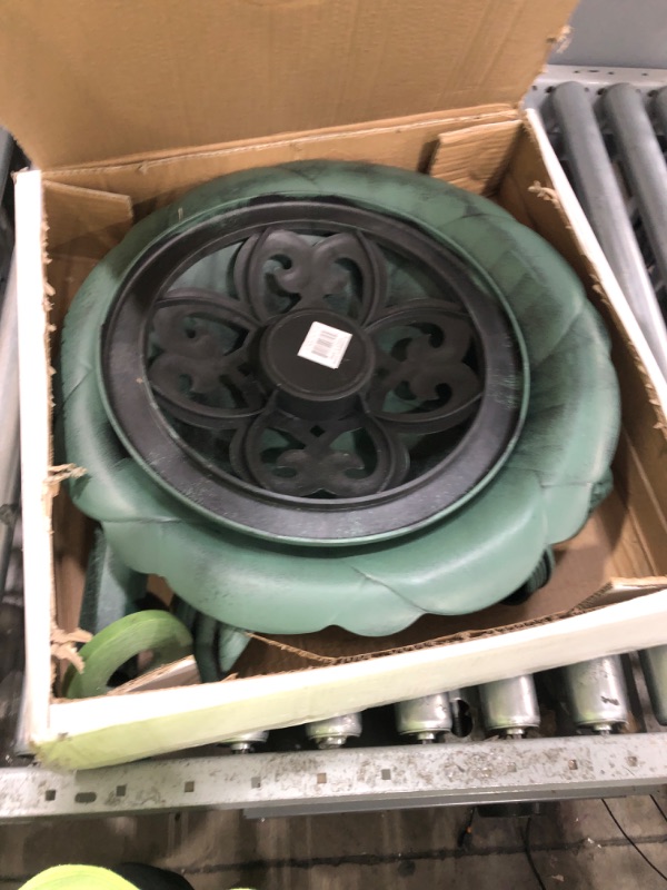 Photo 2 of ***Parts Only***Alpine Corporation TEC114 Antique Flower Birdbath, 20" L x 20" W x 31" H, Green
