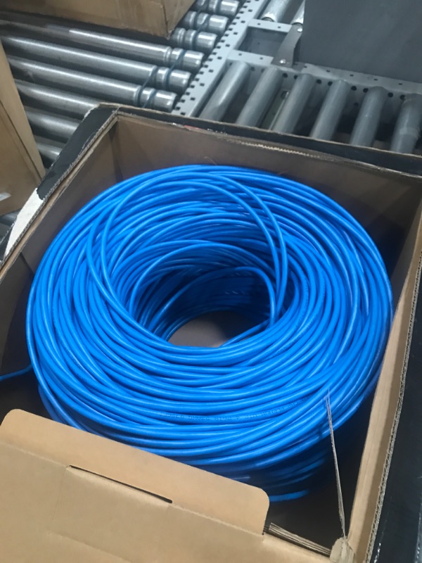 Photo 1 of CAT6 Plenum (CMP) Cable 1000FT | Network Analyzer Test Passed | 23AWG 4Pair, Solid 550MHz Network Cable 10Gigabit UTP, Available in Blue, White, Green, Gray, Black, Red & Yellow Color (Blue)