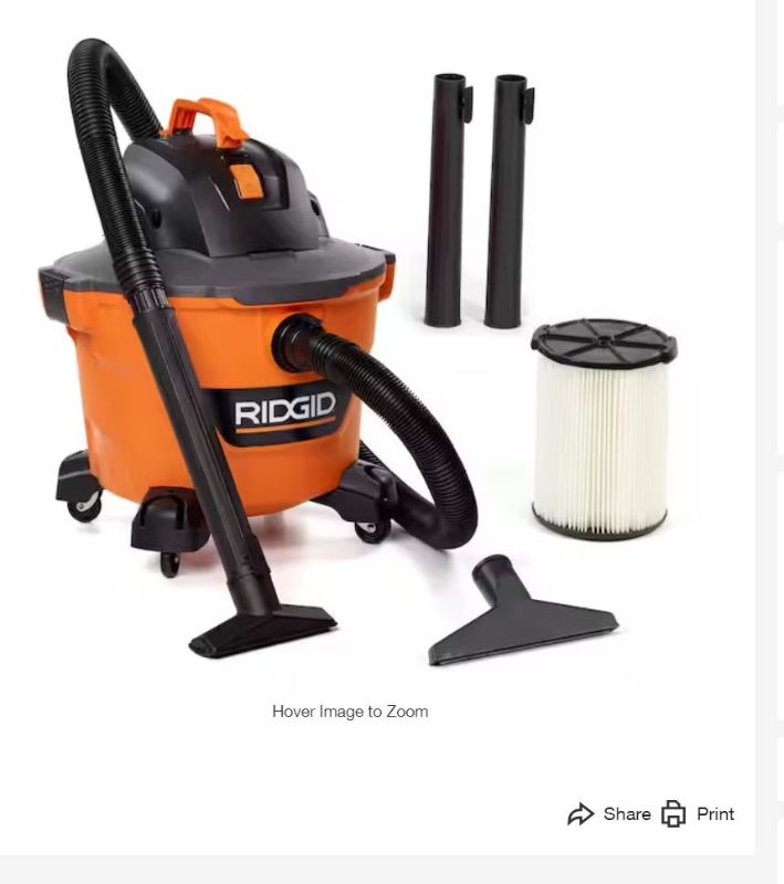 Photo 1 of * item missing hoses * motor very loud *
RIDGID 9 Gallon 4.25 Peak HP NXT Wet/Dry Shop Vacuum with Filter, Locking Hose and Accessories