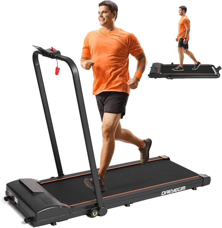 Photo 1 of DAEYEGIM Treadmill-Walking Pad-Under Desk Treadmill-2 in 1 Folding Treadmill-Treadmills for Home-Black Orange