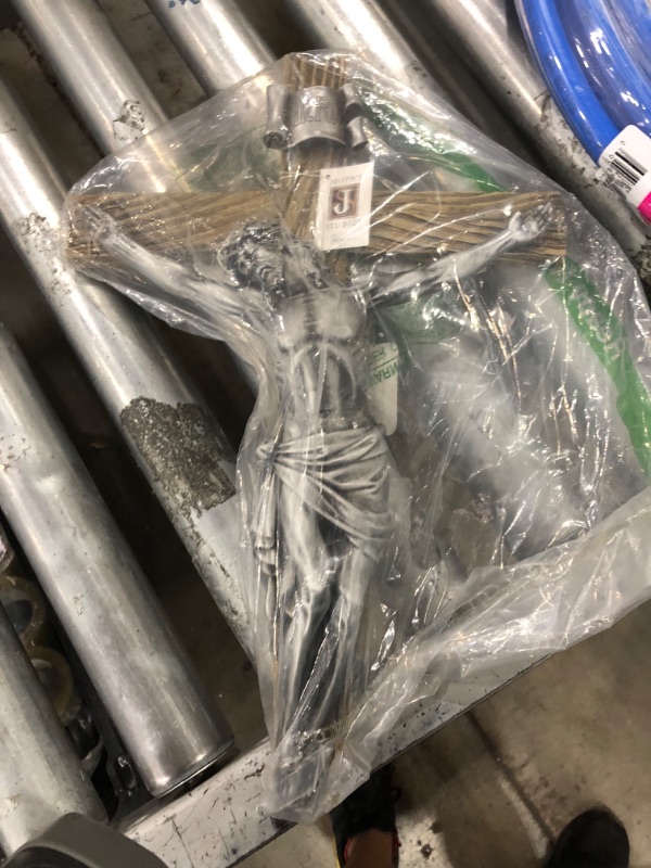 Photo 2 of Joseph's Studio by Roman - Collection, 20" H Antiqued Silver Crucifix, Made from Resin, High Level of Craftsmanship and Attention to Detail, Durable and Long Lasting