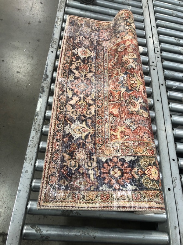 Photo 2 of 3'6"x5'6" Layla Rug Spice Red/Marine Blue - Loloi Rugs