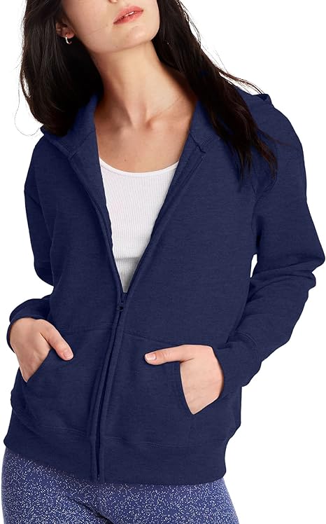 Photo 1 of Hanes Women's Full-Zip Hooded Sweatshirt, EcoSmart Women's Sweatshirt, Women's Comfortable Hoodie medium
