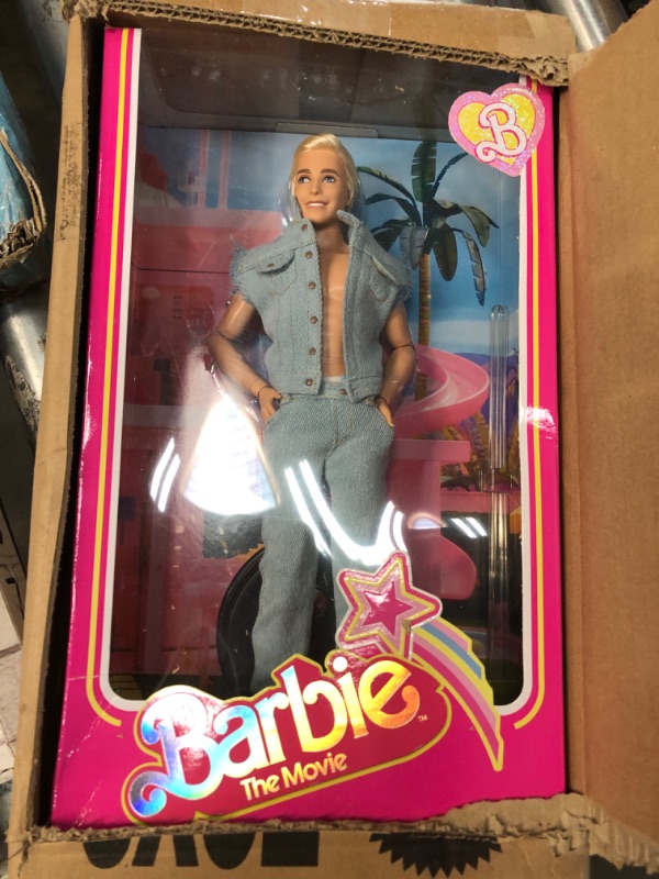 Photo 2 of Barbie The Movie Collectible Ken Doll Wearing All-Denim Matching Set with Original Ken Signature Underwear