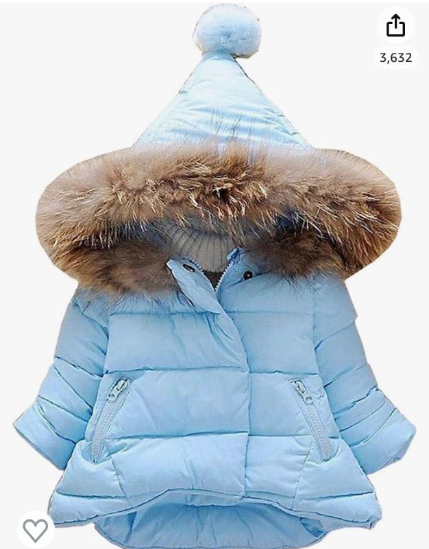 Photo 1 of (USED) Baby Girls Boys Winter Warm Jacket Hooded Snowsuit Windproof Coat Outerwear Soft Fur Hoodies FBA---4/5 years old  