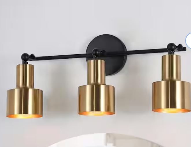 Photo 1 of [FOR PARTS, READ NOTES]
Ray 20 in. 3-Light Black and Gold Bathroom Vanity Light
