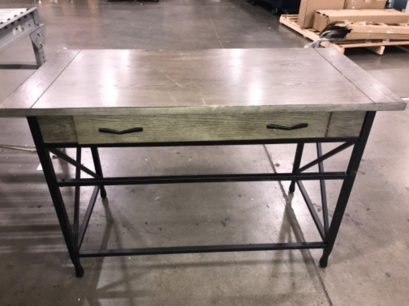 Photo 4 of *color may vary//IMAGE JUST FOR REFERENCE** Leick Chisel & Forge Writing Desk, Smoke Gray/Matte Black
