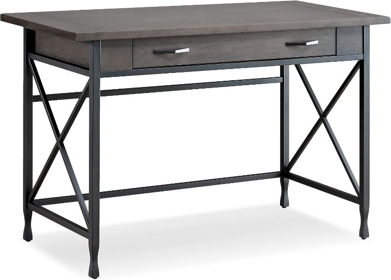 Photo 1 of *color may vary//IMAGE JUST FOR REFERENCE** Leick Chisel & Forge Writing Desk, Smoke Gray/Matte Black
